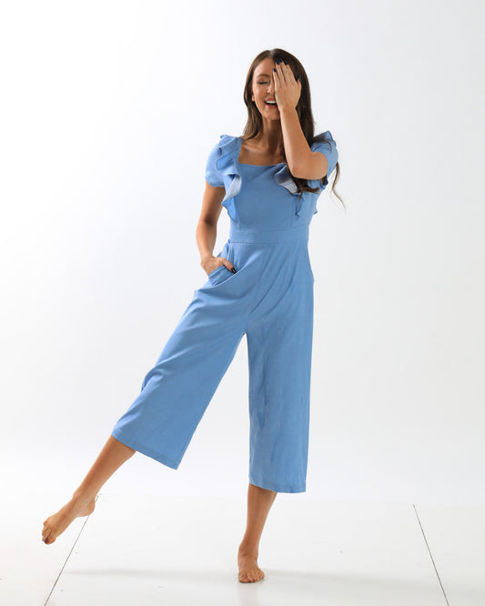 Stretchy Ruffle Jumpsuit